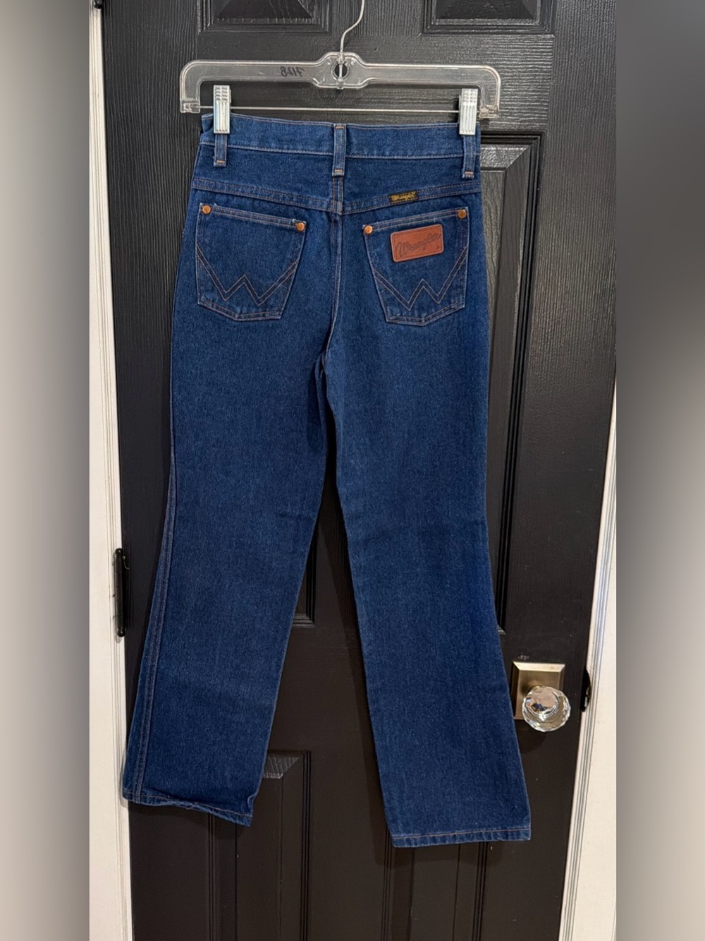 Wrangler Dark Blue Kids Jeans with Leather Patch